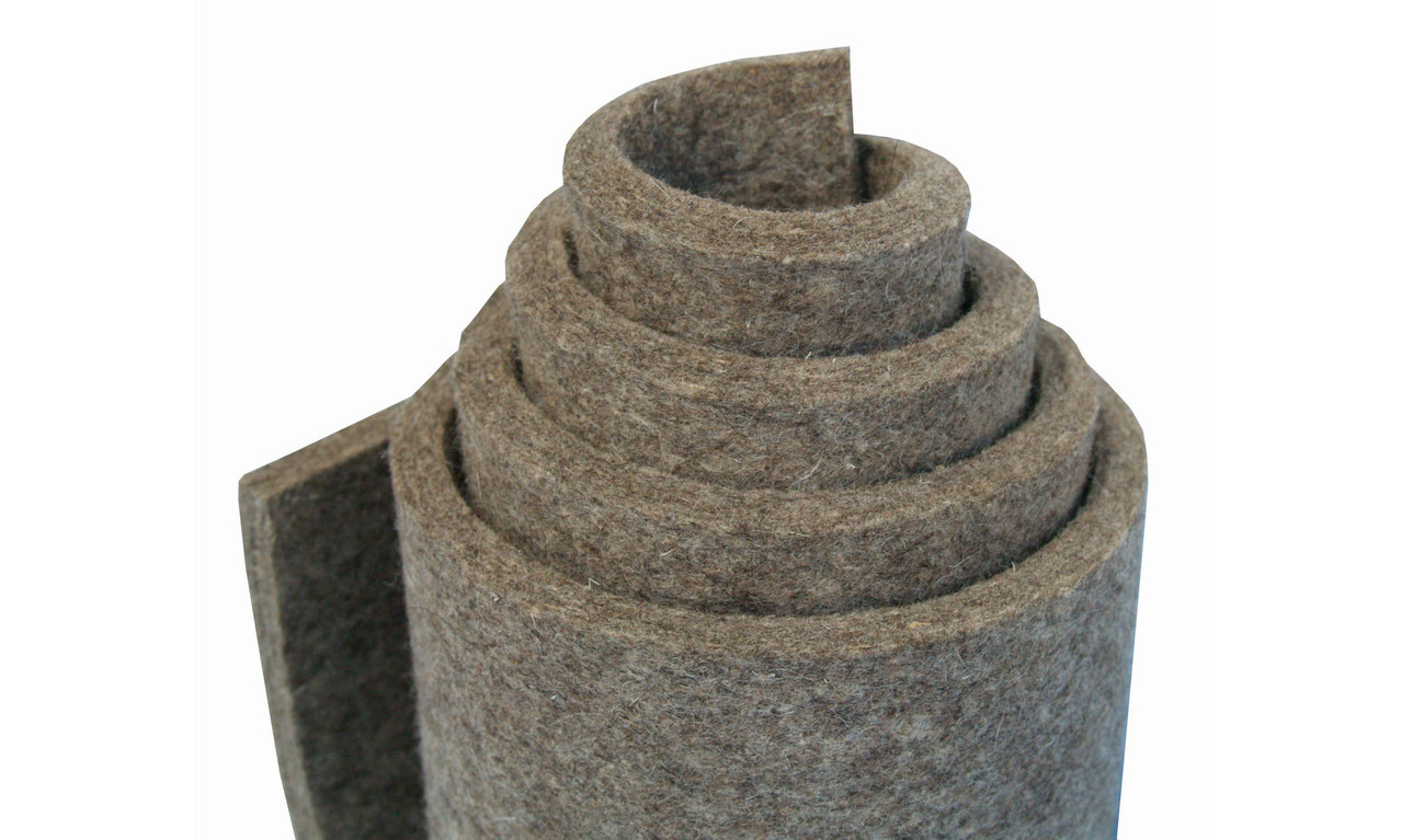 G100 - grey, medium density (0.36 g/cm3), 100% wool - Felt